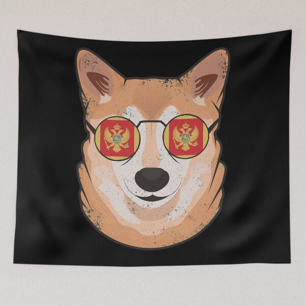 Item preview, Vintage Patriotic Shiba Inu Montenegrin Flag designed and sold by feether-store.