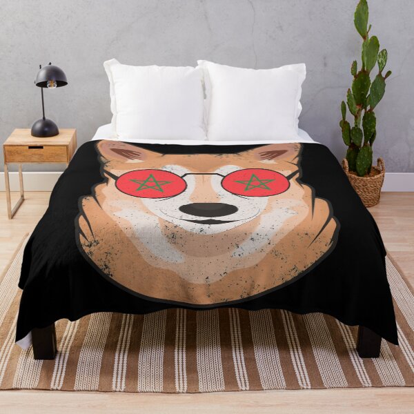 Item preview, Vintage Patriotic Shiba Inu Moroccan Flag designed and sold by feether-store.