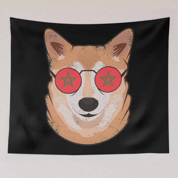 Item preview, Vintage Patriotic Shiba Inu Moroccan Flag designed and sold by feether-store.
