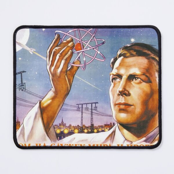 Item preview, Nuclear power — in service of peace and progress! Soviet Propaganda Poster designed and sold by CommunistGoods.