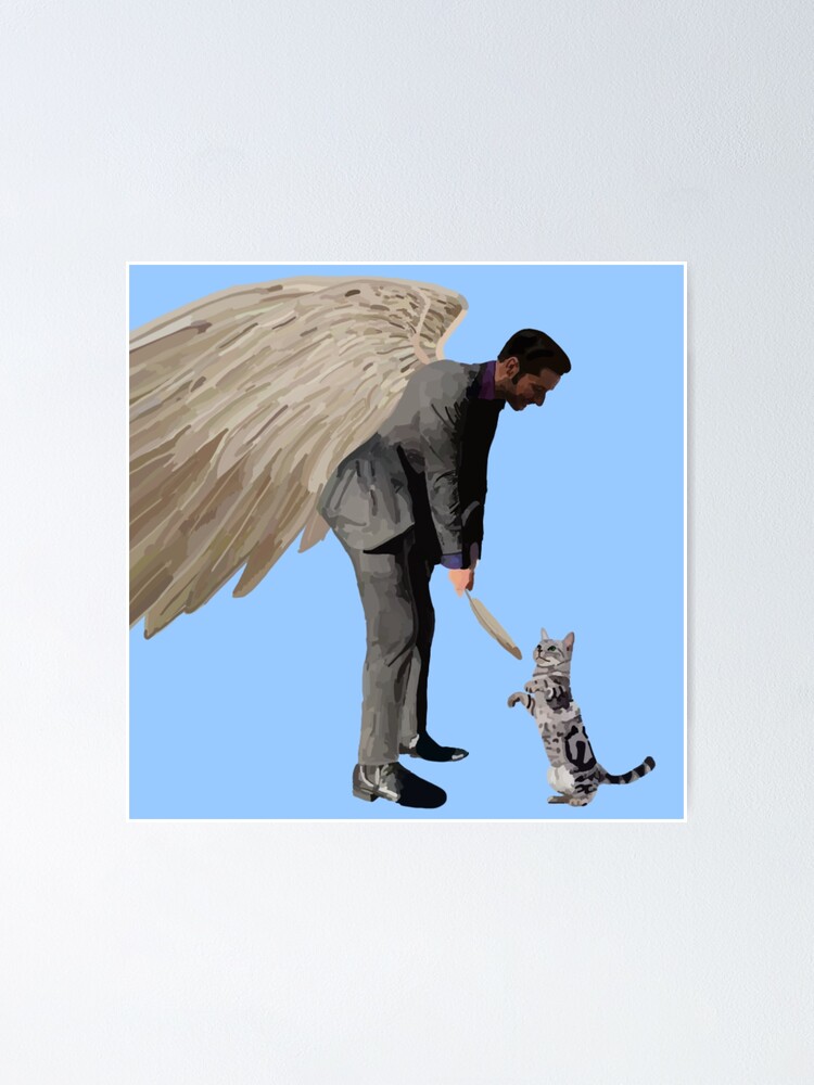 Lucifer Morningstar playing with a cat