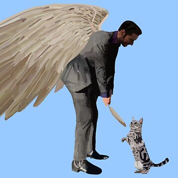 Lucifer Morningstar playing with a cat