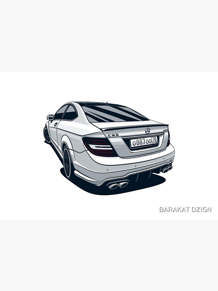 Mercedes C63 AMG design (white) Art Board Print for Sale by BARAKAT DZIGN