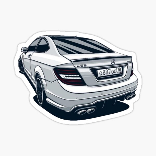 Mercedes C63 AMG design (white) Sticker for Sale by BARAKAT DZIGN