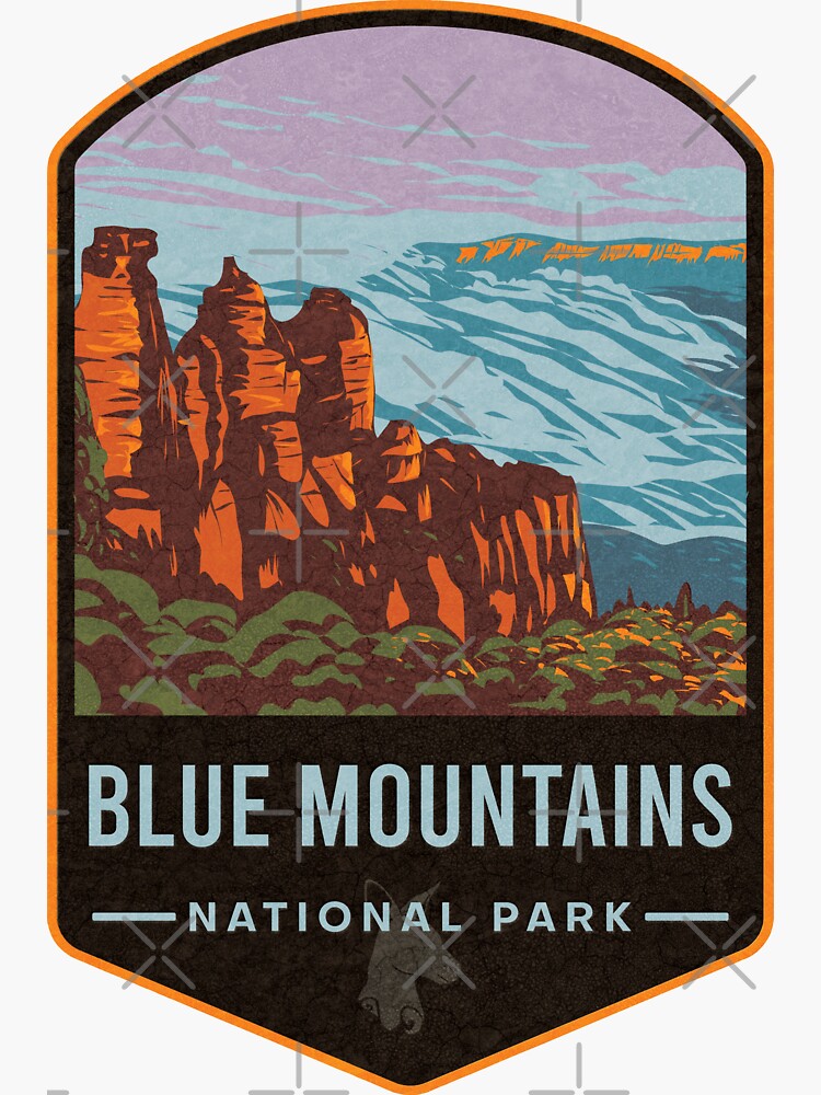 Imagen 3 de 3, Pegatina con la obra Parque Nacional de las Montañas Azules de Australia, diseñada y vendida por JordanHolmes.