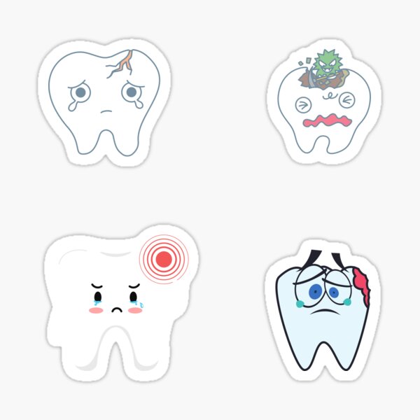"Tooth Hurty 230, Funny Dentist Joke/Pun" Sticker for Sale by haRexia Redbubble
