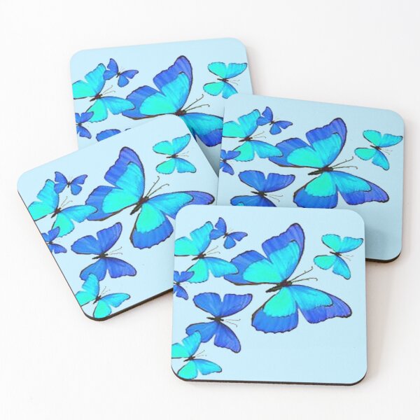 Item preview,  BLUE ON BLUE BUTTERFLY PATTERNS ART   designed and sold by sharlesart.
