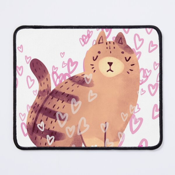 Item preview, Solemn Kitty, Love Catually colorful kitty and hearts designed and sold by LeoGallery.