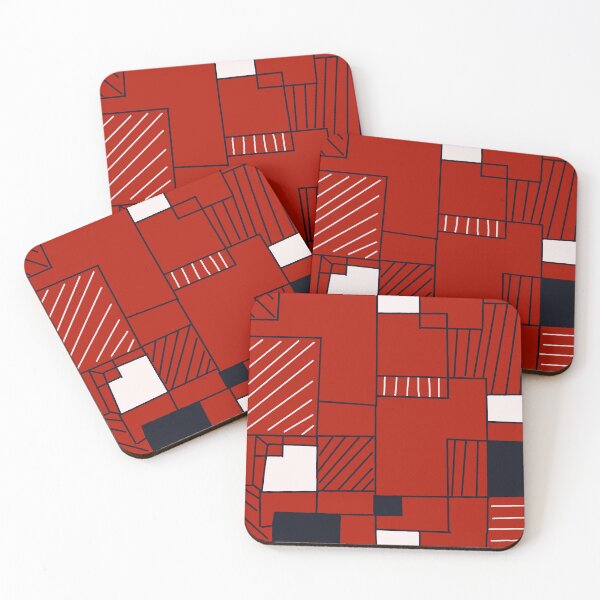 Item preview, Black, White, and Red Geometric Blocks designed and sold by RepeatCandy.