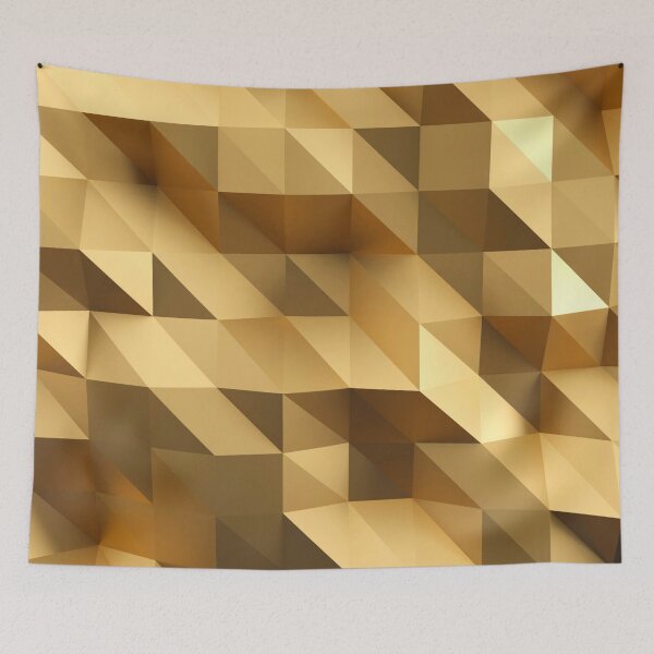 Item preview, Abstract gold triangles geometric pattern designed and sold by cutecrazytshirt.