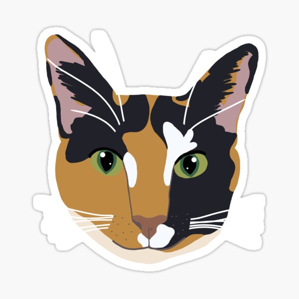 Calico Cat Face Sticker