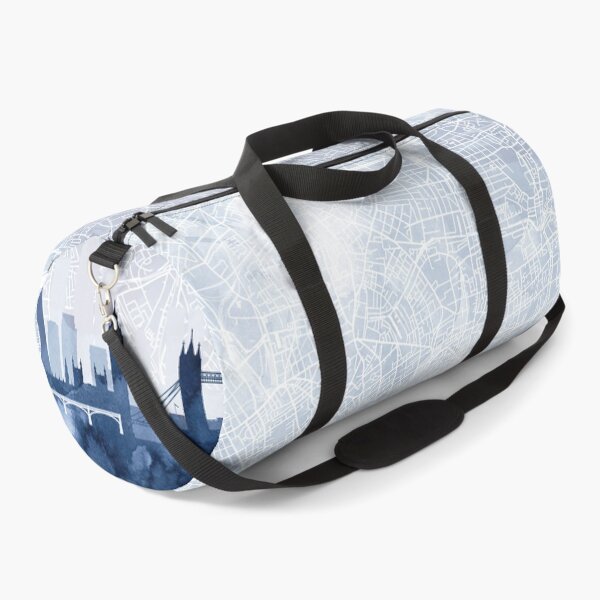 Item preview, London Skyline & Map Watercolor Navy Blue, Print by Zouzounio Art designed and sold by zouzounioart.