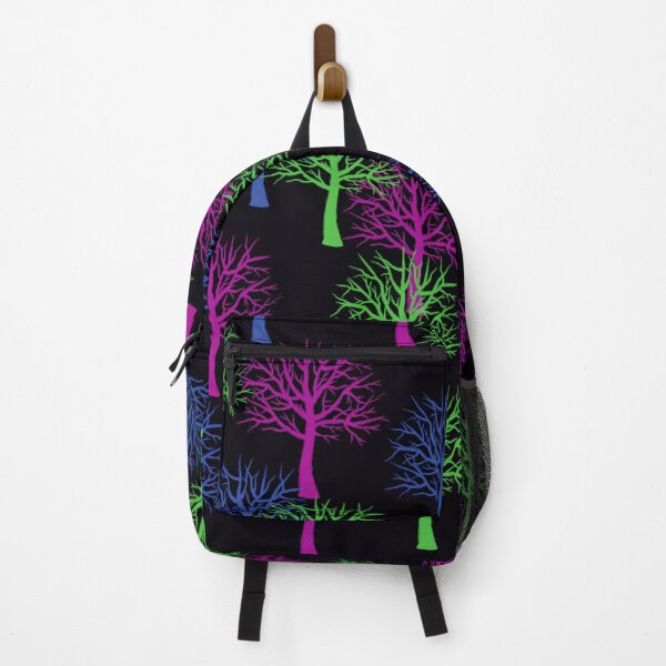 Item preview, Multi colored trees on black pattern designed and sold by lisakayfotos.