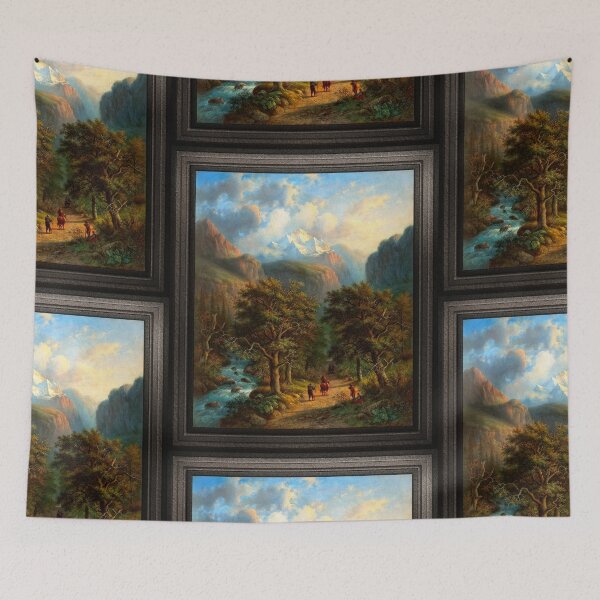 Item preview, Landscape In The High Mountains by Alexander Joseph Daiwaille Classical Art Xzendor7 Old Masters Reproductions designed and sold by Xzendor7 Digital Art Creations.
