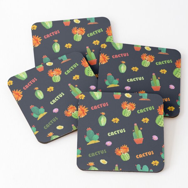 Item preview, watercolor cactus pattern with cacti flowers  designed and sold by lelixart.