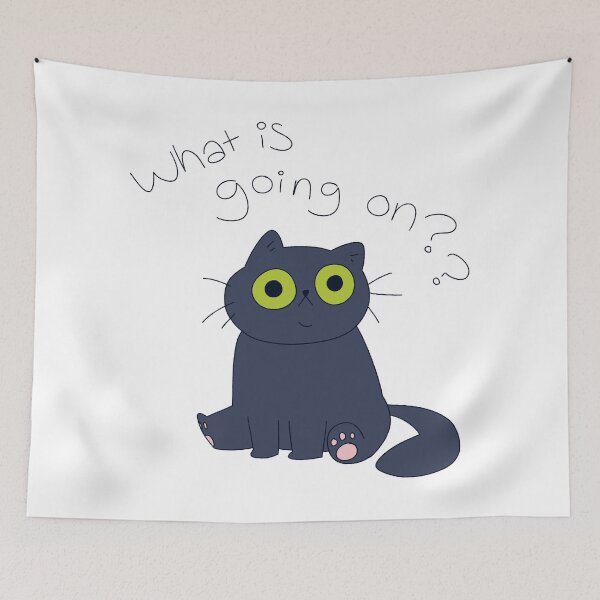 Item preview, what is going on confused cat designed and sold by Newt Day.