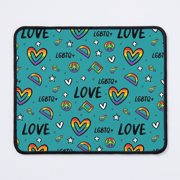 Item preview, LGBTQ+ Rainbow Hearts Peace and Love Pattern designed and sold by Illustragrump.