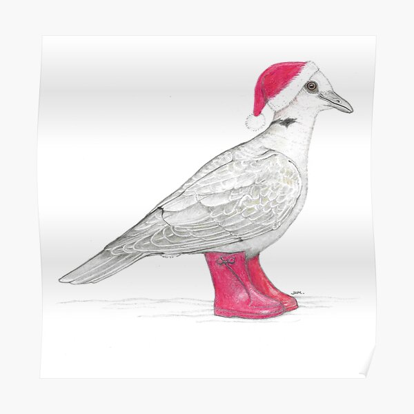 Laughing Dove in Retro Snow Boots Poster