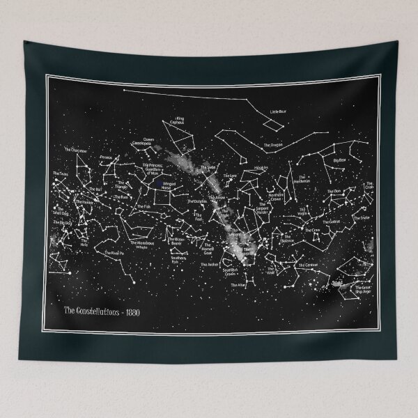 Item preview, THE constellations: Vintage 1880 Star Map Print designed and sold by posterbobs.