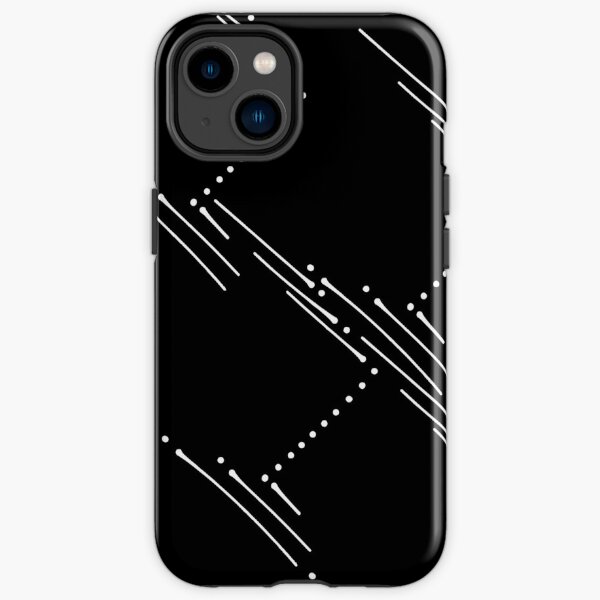 Zig Zag Simple Abstract Art Pattern White on Black iPhone Tough Case