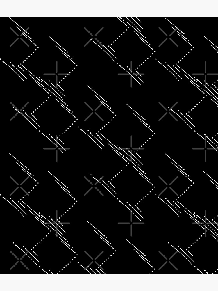 Zig Zag Simple Abstract Art Pattern White on Black by that5280lady