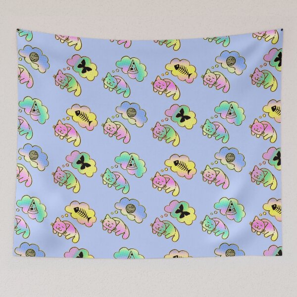 Item preview, Cute Cat Dreams colorful fill designed and sold by LeoGallery.