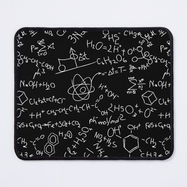 Item preview, White Chemistry Formulars Lab Science on Black Background designed and sold by silviaol.