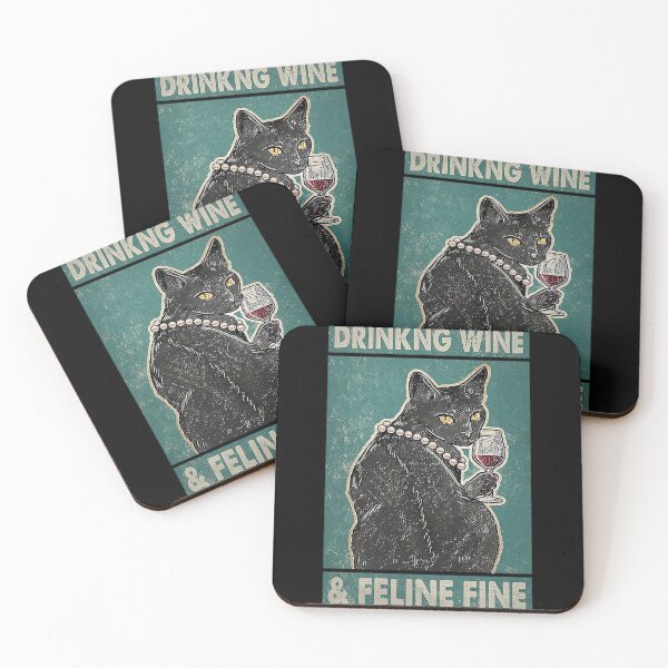 Item preview, Cat Drinking Wine And Feline Fine  designed and sold by SimonsonNuala.