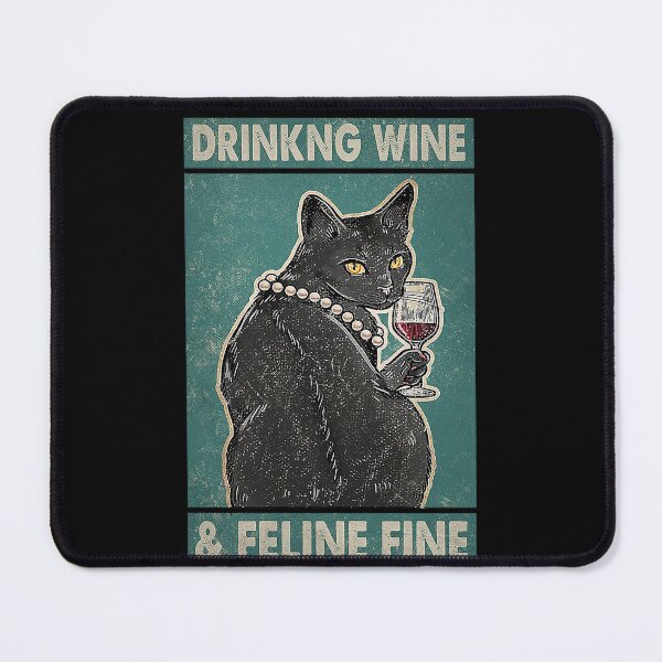 Item preview, Cat Drinking Wine And Feline Fine designed and sold by SimonsonNuala.
