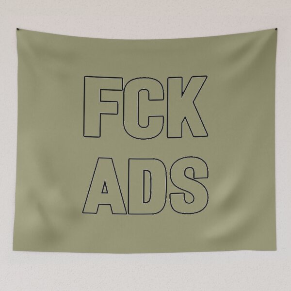 Item preview, Fuck ads typography internet designed and sold by DeepakLee.