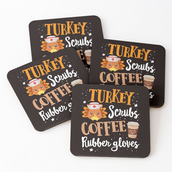 Item preview, Turkey Scrubs Coffee Rubber Gloves Turkey Nurse Thanksgiving Premium T-Shirt designed and sold by King7778.