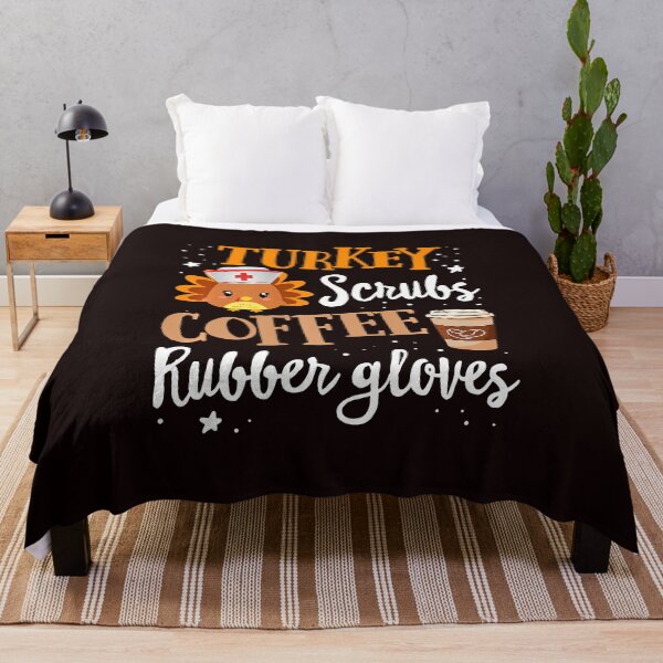 Item preview, Turkey Scrubs Coffee Rubber Gloves Turkey Nurse Thanksgiving Premium T-Shirt designed and sold by King7778.