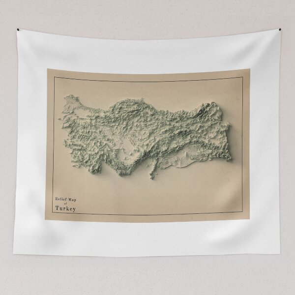 Item preview, Turkey Relief Map 3D digitally-rendered designed and sold by ThinkAboutMaps.