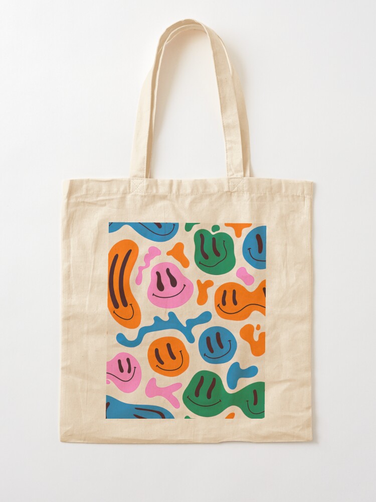 Happy Face Retro Knit Large Tote