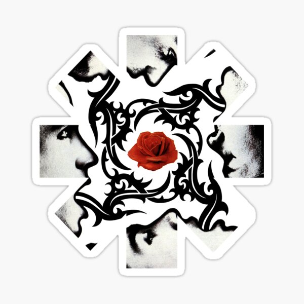 Red Rose on Center Sticker