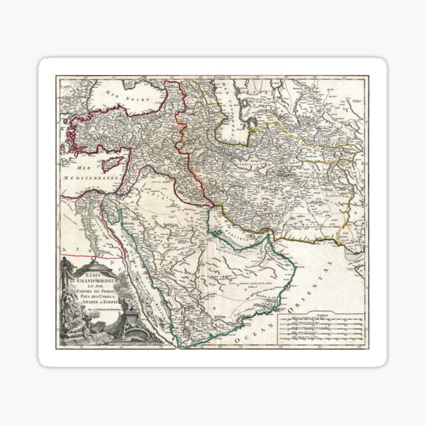 Map of Persia, Arabia and Turkey - Vaugondy - 1753 Sticker
