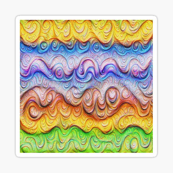 Tropical sea liquid lines and waves #DeepDream Sticker