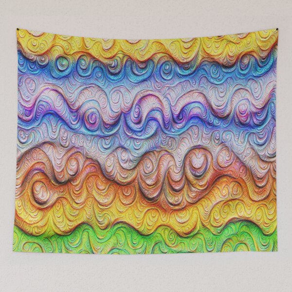 Item preview, Tropical sea liquid lines and waves #DeepDream designed and sold by blackhalt.
