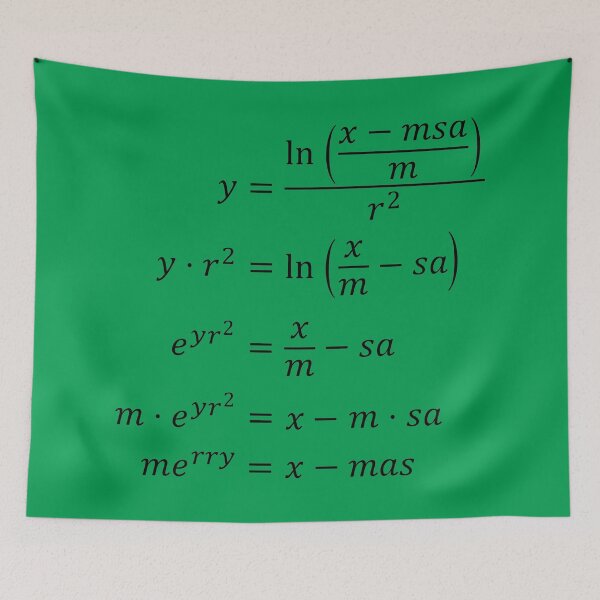 Item preview, Merry x-mas equation Merry Christmas! designed and sold by Handstand365.