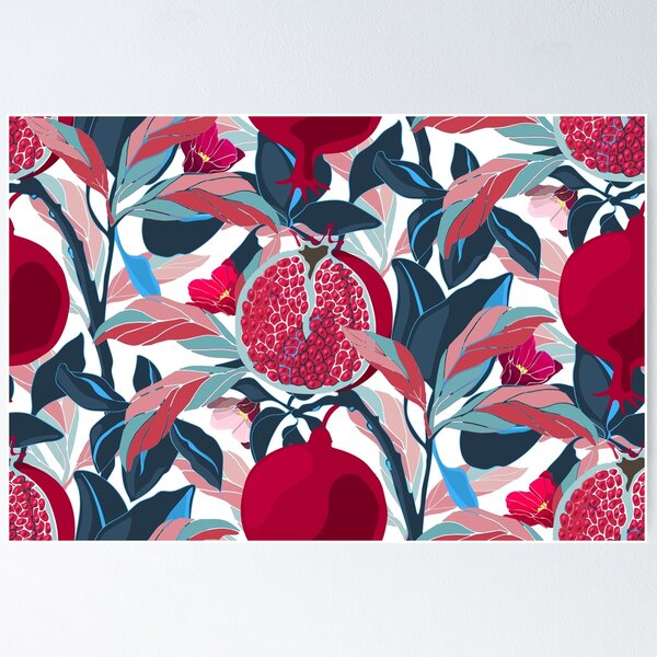 Item preview, Pomegranate tree with maroon fruits designed and sold by CatheriLove.