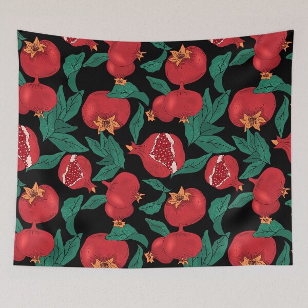 Item preview, Pomegranate fruits and leaves designed and sold by CatheriLove.