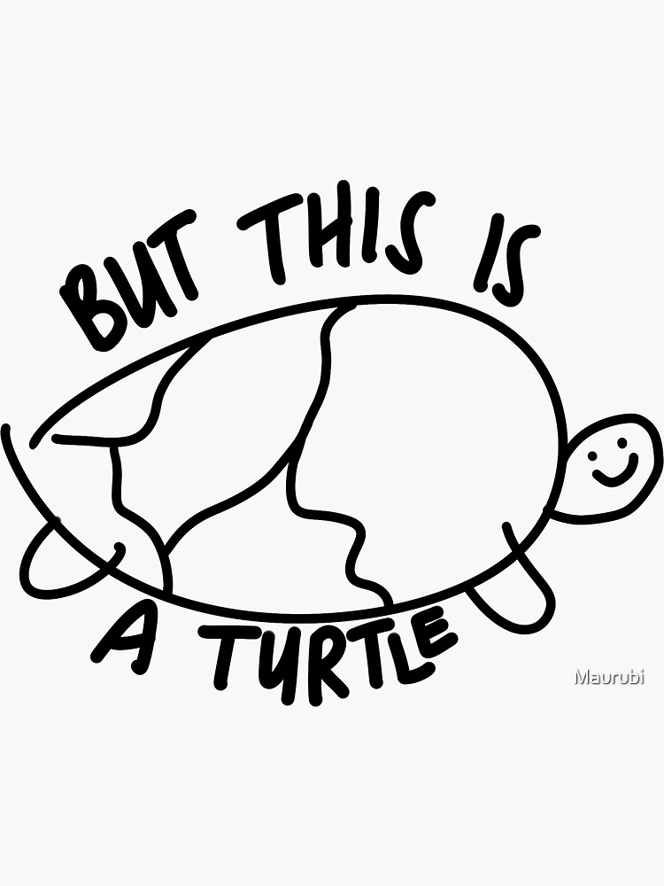 Aperçu 3 sur 3. Sticker avec l'œuvre Nandor mais c'est une tortue créée et vendue par Maurubi.