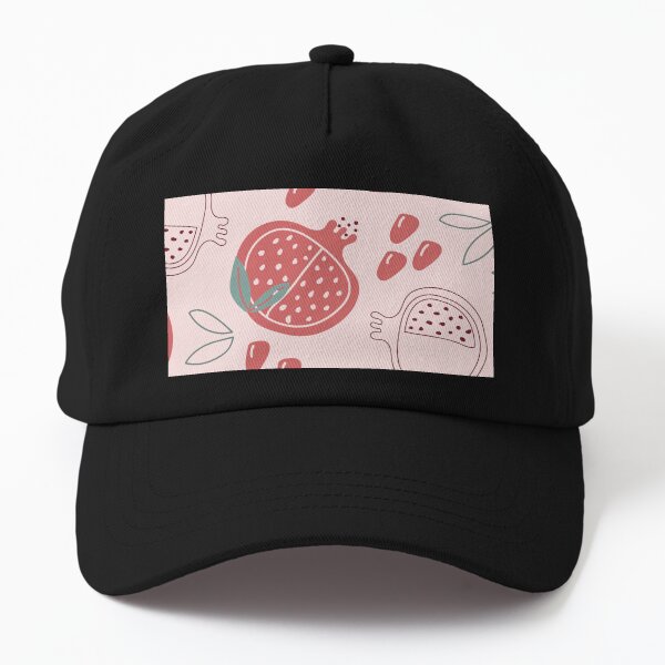 Pomegranate on pink background Dad Hat