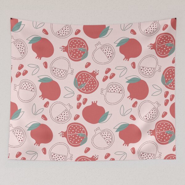 Item preview, Pomegranate on pink background designed and sold by CatheriLove.