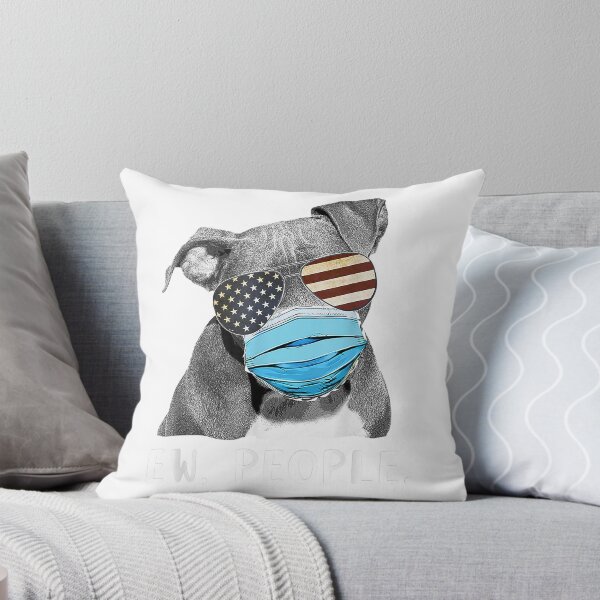 Item preview, Pitbull Dog Wearing a Face Mask USA Flag T-Shirt designed and sold by BreeseLindberg.