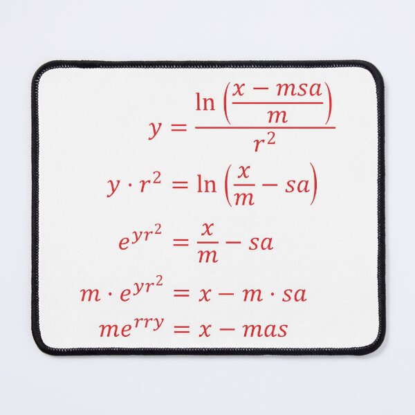Item preview, Red Merry x-mas equation Merry Christmas! designed and sold by Handstand365.