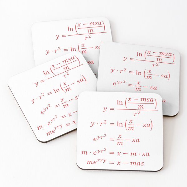 Item preview, Red Merry x-mas equation Merry Christmas! designed and sold by Handstand365.