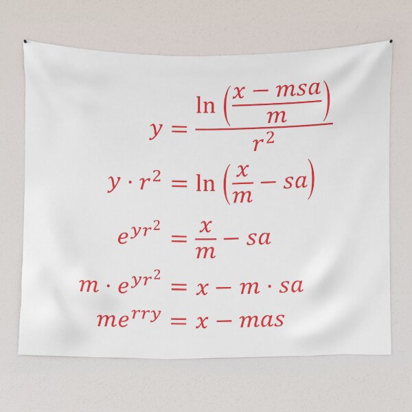 Item preview, Red Merry x-mas equation Merry Christmas! designed and sold by Handstand365.