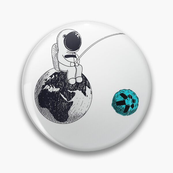 Item preview, Astronaut Fishing The Quant QNT Crypto Moon T-Shirt designed and sold by BahrkeQuartz.
