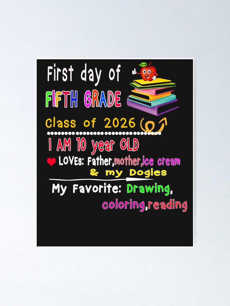 first-day-of-fifth-grade-class-of-2026-poster-by-amberdrbif-redbubble